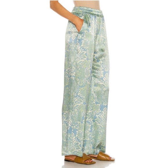 Alexis Blue and Green Damask Patterned Kaloni Pants Size S - Picture 3 of 14